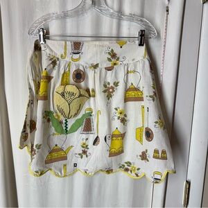 Vintage Kitchen-Themed Half Apron